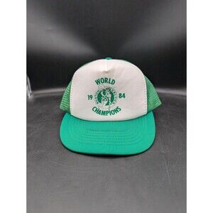 Vintage 80s 1984 Boston Celtics World Champions Size M/L Snapback Hat RARE